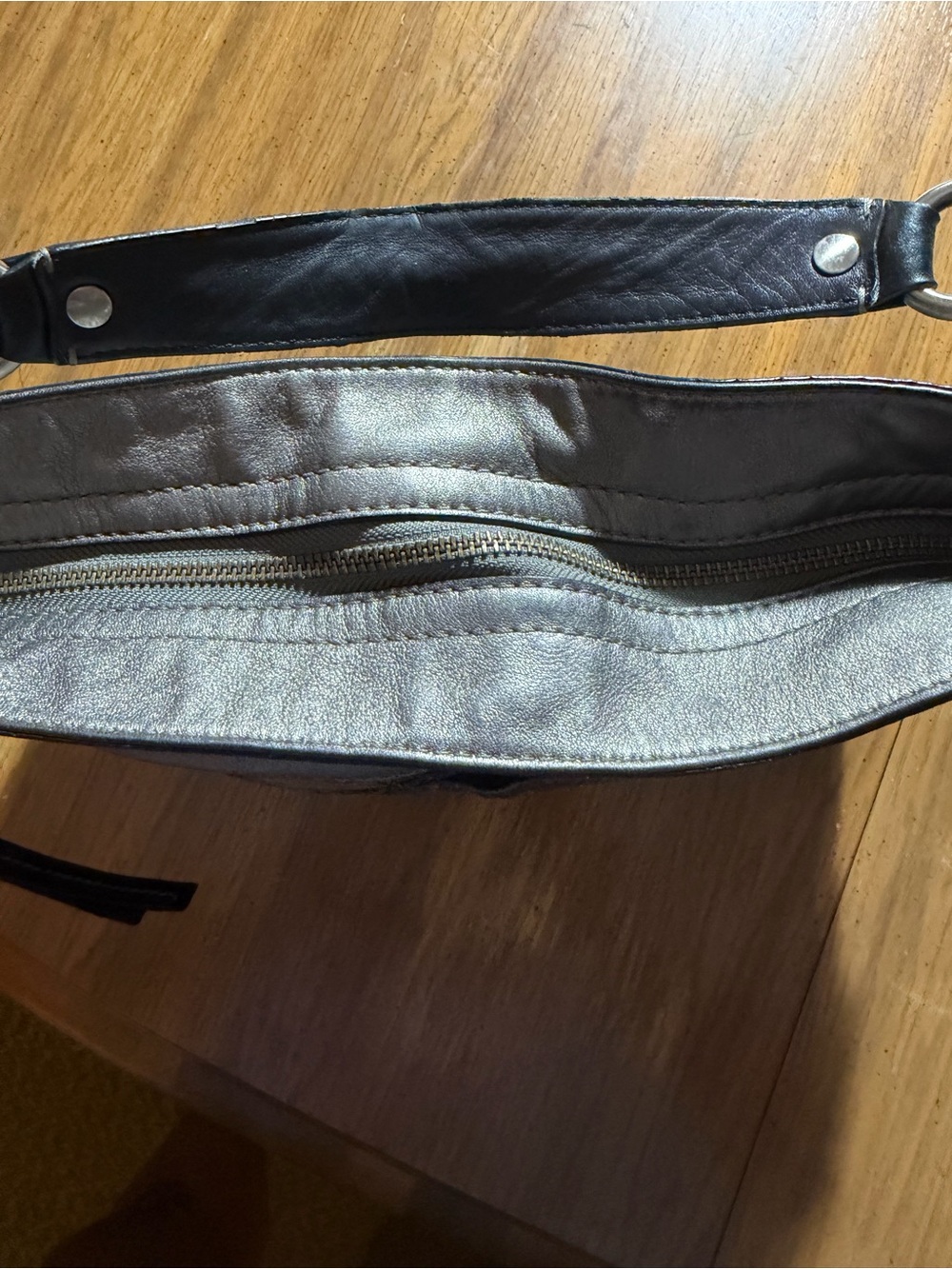 Coach Zoe Patchwork Leather & Fabric Hobo Bag in Black and Gray - Picture 13 of 13